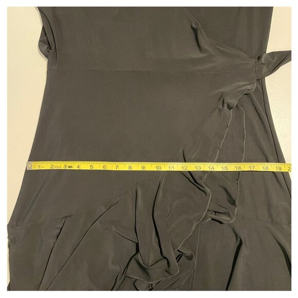 NWT KIYONNA "Miranda" Jersey Flounce Wrap Dress Flutter Sleeve Black Size XL - Picture 14 of 14